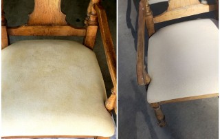 cushion before and after being cleaned - Upholstery Cleaning concept image