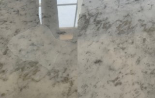 marble floor before and after being cleaned - Upholstery Cleaning concept image
