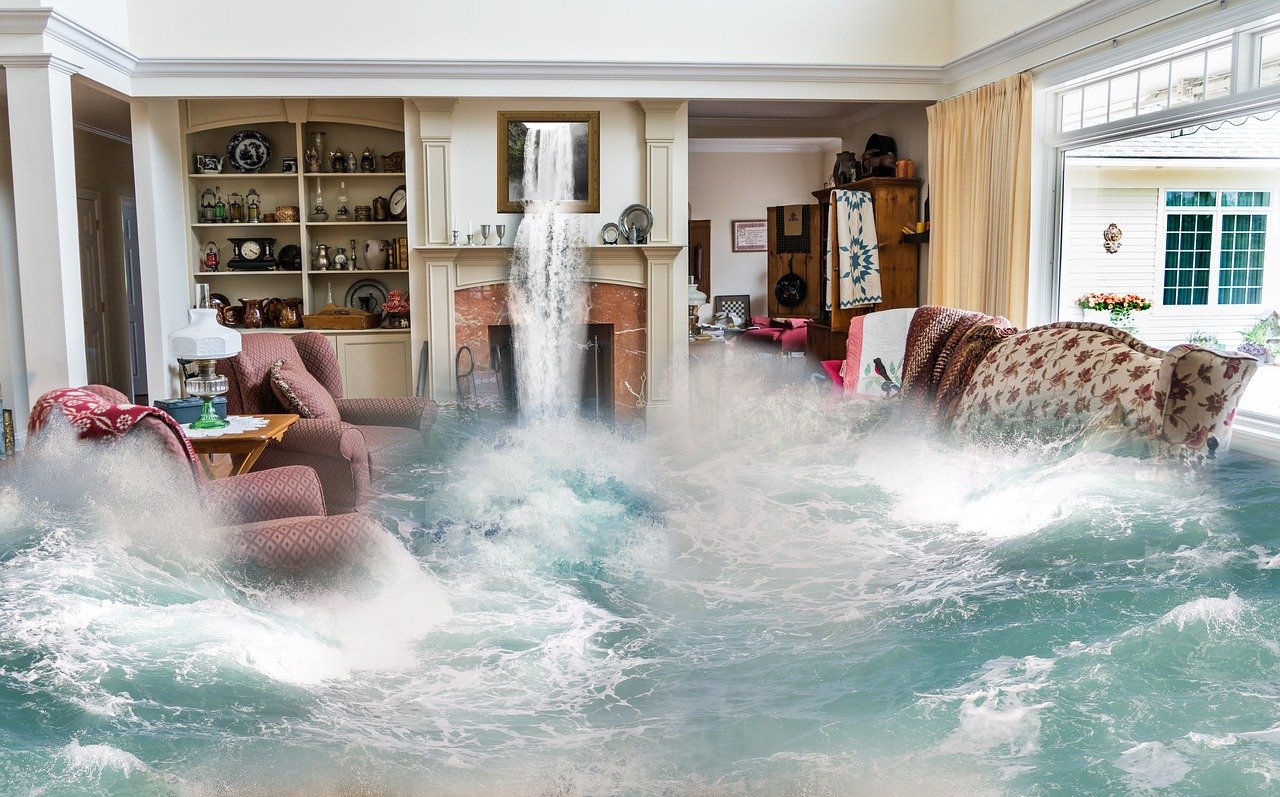 home flooding surreal image - free estimate concept image