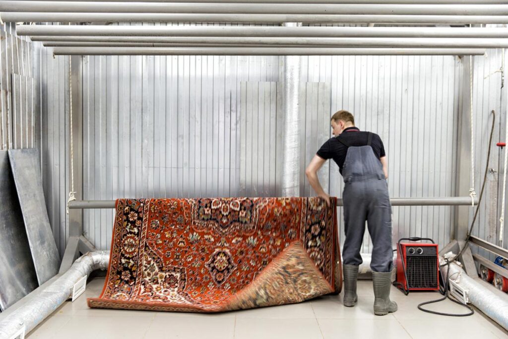 what do professionals use to clean oriental rugs