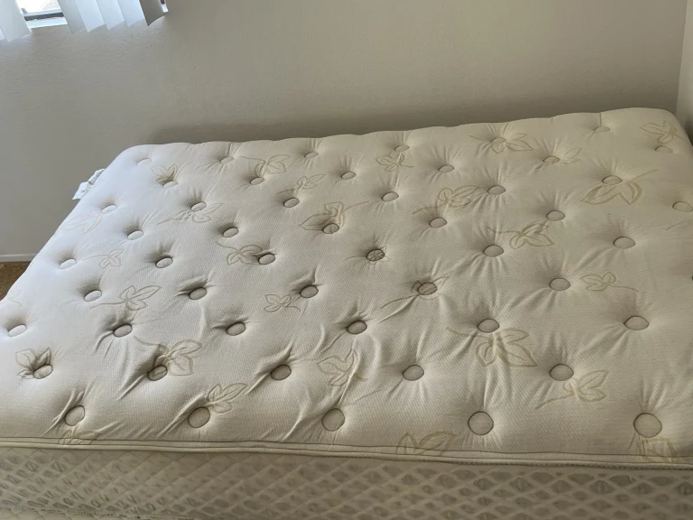 Sanitized and stain-free mattress following deep steam extraction and deodorization